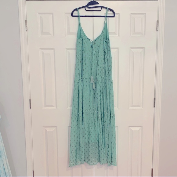 NWT Beautiful Tiered Maxi Dress with Gold Embroidery - Picture 3 of 8